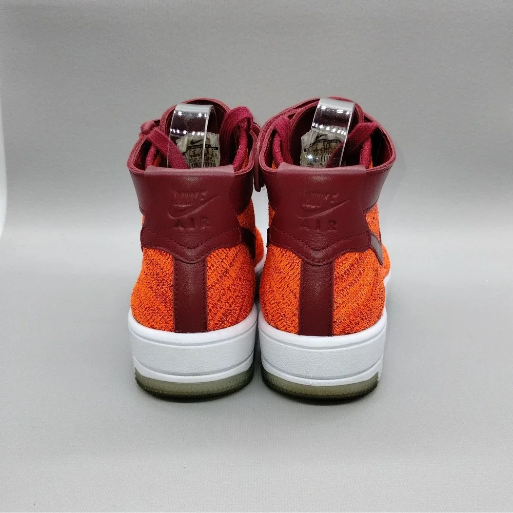 Nike Air Force 1 Flyknit Basketball Shoes Total Crimson Team Red Womens Size 6.5
